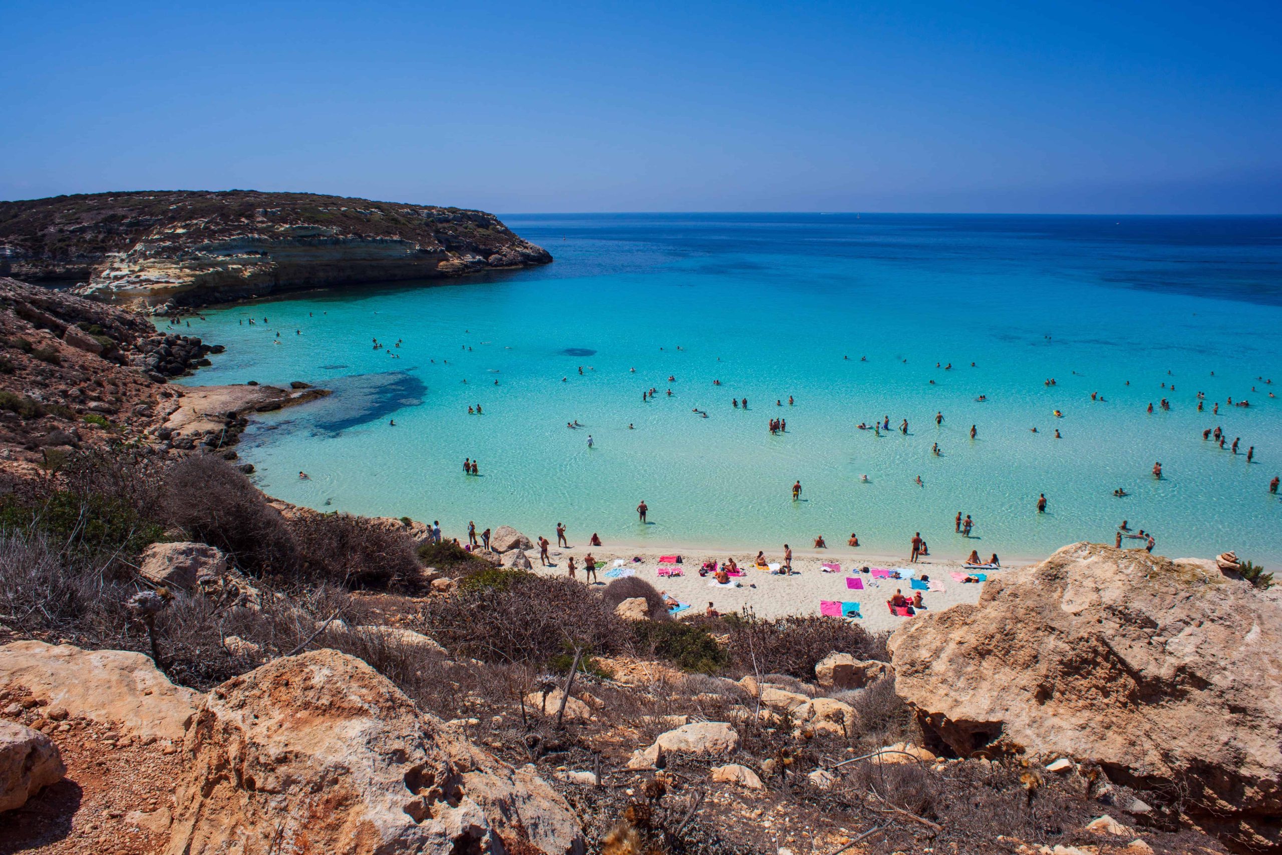 Spiaggia dei Conigli strand rondreis sicilie